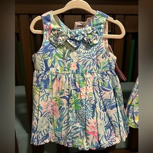 NWT Lilly Pulitzer Baby Britta Bubble Dress in Coastal Blue Lion Around